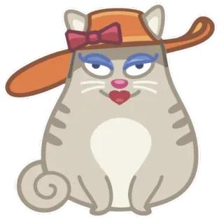 😄 gato, pegatina, dibujo animado, animal, sombrero telegram sticker