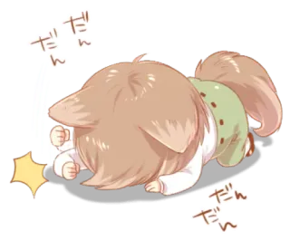 😣 だん anime, kartun, anjing, sedih, chibi telegram sticker
