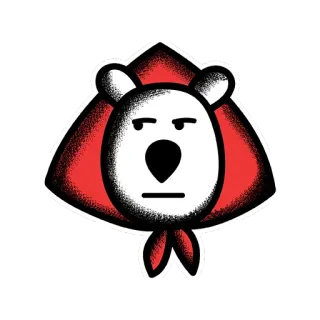 😒 beruang, kartun, hewan, hoodie, karakter, merah telegram sticker