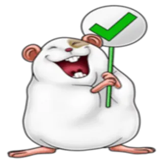 😌 hamster, cartoon, animal, check mark, happy telegram sticker