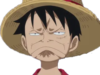 😕 Monkey D. Luffy One Piece anime, one piece, luffy, monkey d luffy, straw hat whatsapp sticker