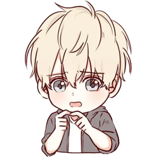 😰 Menino anime, Desenho animado, Adesivo, Chibi, Fofo whatsapp sticker