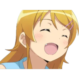 😸 Anime, Chica, Sonrisa, Dibujo animado, Feliz, Mujer telegram sticker