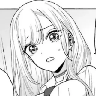 📀 fille anime, manga, dessin animé, mignon, noir et blanc telegram sticker