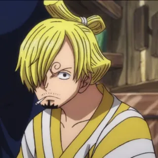 🏴‍☠️ Sanji One Piece Аниме, Ван Пис, Санджи, Сигарета, Персонаж, блондин telegram sticker