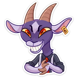 😈 goat, animal, cartoon, demon, business, tie, anthropomorphic telegram sticker