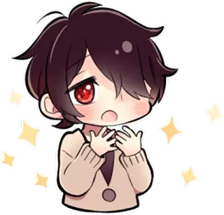 ✨ Anime, Fofo, Chibi, Brilhos, Kawaii, Personagem, Menino telegram sticker