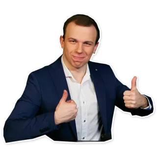 👍 pria, jempol ke atas, sukses, bisnis, positif, persetujuan telegram sticker