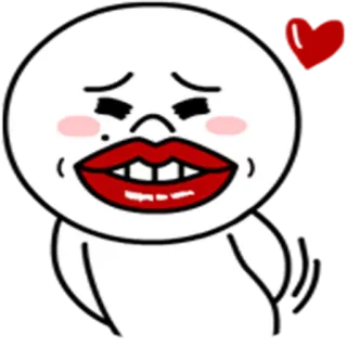 👄 การ์ตูน, ตัวละคร, หน้า, น่ารัก, ตลก telegram sticker