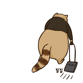 😫 Waschbär, Tier, Cartoon, laufend, lustig, süß telegram sticker