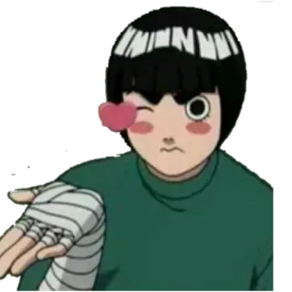 ❤️ Rock Lee Naruto Anime, Naruto, Rock Lee, Kreskówka, Postać, Naklejka telegram sticker