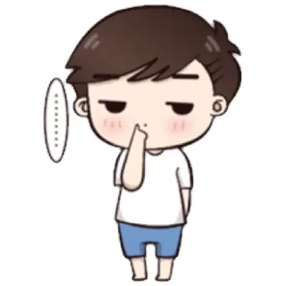 😁 Dessin animé, Chibi, Réflexion, Garçon, Mignon, Décontracté telegram sticker
