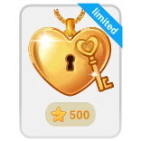 🎁 limited serce, klucz, złoto, wisiorek, miłość, zamknięty, złoty, limitowany whatsapp sticker