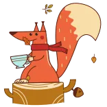 ☕️ Eichhörnchen, Tier, Tee, Herbst, Schal, süß, Fall telegram sticker