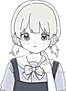 🤔 @anniestickerchannel autocollant, mignon, fille, animé, dessin animé telegram sticker