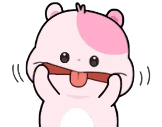 😛 hamster, imut, hewan, kartun, stiker, lucu, lidah, merah muda telegram sticker