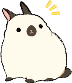 😮 Tier, Cartoon, Hase, niedlich, kawaii, Häschen, Zeichnung telegram sticker