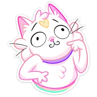 😊 gatto, gattino, adesivo, cartone animato, carino, animale, arcobaleno telegram sticker