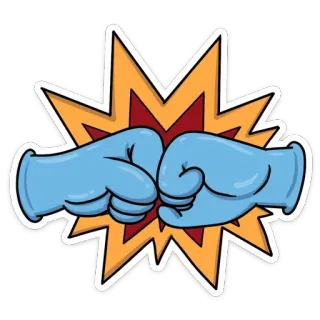 🤛 fist bump, gloves, celebration, teamwork, collaboration, greeting telegram sticker