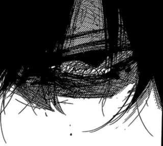 👁 eye, manga, anime, black and white, closeup telegram sticker