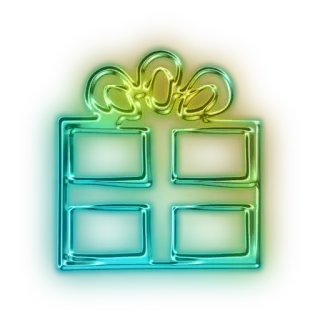 🎁 gift, present, wrapped, ribbon, celebration, festive, neon, package telegram sticker