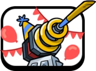 🥳 пушка, вечеринка, шары, праздник, мультфильм telegram sticker