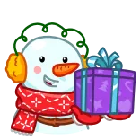 😀 snowman, winter, christmas, holiday, gift, present, cute telegram sticker