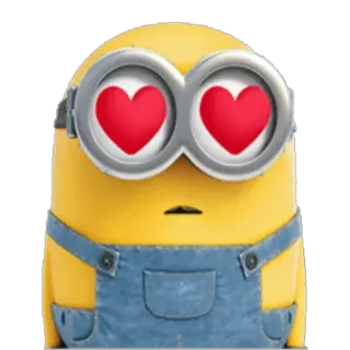 😍 Minion minion, cartoon, animated, heart eyes, love, cute telegram sticker