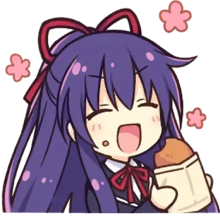 🥰 Anime, Chibi, Kawaii, Mignon, Fille, Nourriture, Dessin animé whatsapp sticker