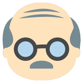 👴 alter Mann, Gesicht, Emoji, Brille, Person, kahlköpfig whatsapp sticker
