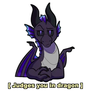 🕵️‍♀️ [Judges you in dragon] dragão, julgando, fantasia, desenho animado, roxo telegram sticker