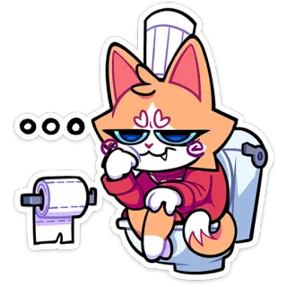 🚽 ooo cat, toilet, cute, cartoon, animal, orange telegram sticker