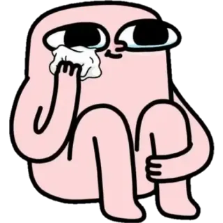 🥲 weinen, traurig, Cartoon, Figur, Träne, Taschentuch telegram sticker