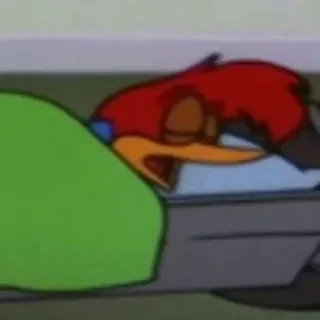 🛏 Woody Woodpecker cartoon, woody woodpecker, character, sleep telegram sticker