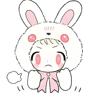 😤 anime, rabbit, cute, kawaii, bunny, child, cartoon telegram sticker