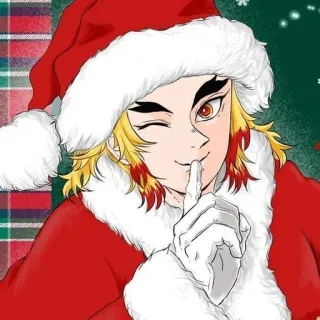 🔥 圣诞节, 圣诞老人, 动漫, 眨眼, 节日, 假日, 可爱 telegram sticker