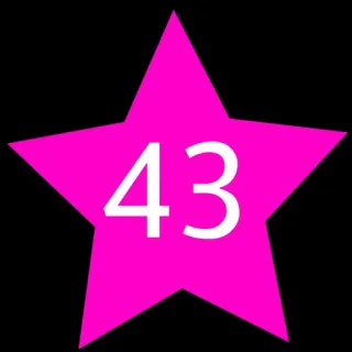 4⃣ 43 nomor, merah muda, bintang, geometris, bentuk telegram sticker
