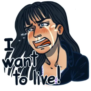 😭 Nico Robin One Piece I want to live! Anime, Weinen, Verzweiflung, Leben wollen, Charakter, Cartoon telegram sticker