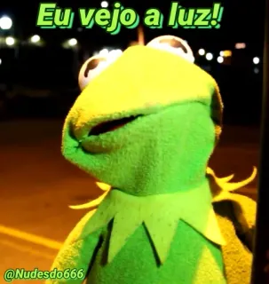 👀 Kermit Eu vejo a luz! kermit the frog, muppets, meme, eu vejo a luz, light, green telegram sticker