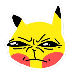 😡 Pikachu Pikachu, Pokémon, Meme, Cartoon, Tier telegram sticker