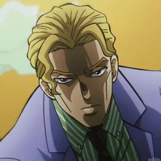 🐈 Yoshikage Kira JoJo's Bizarre Adventure อนิเมะ, ตัวร้าย, ผมสีทอง, ชุดสูท telegram sticker