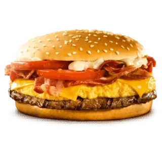 🍔 burger, food, sandwich, cheese, bacon, tomato, egg telegram sticker