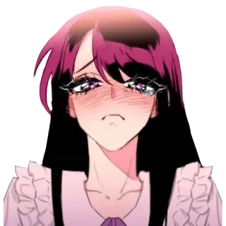 🥺 аниме девушка, плачет, грустно, манга, женщина, мультфильм telegram sticker