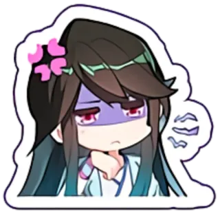 😒 Anime, Chibi, Zły, Słodki, Manga, Kreskówka telegram sticker