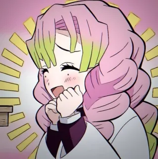 ❤️ Mitsuri Kanroji Demon Slayer Anime, Demon Slayer, Mitsuri Kanroji, Kawaii, Fanart telegram sticker