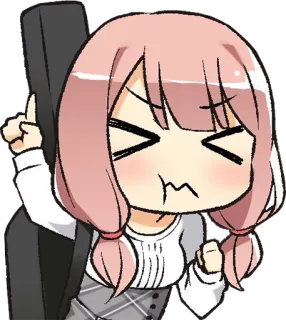 😤 anime, chibi, cartoon, cute, angry, girl whatsapp sticker