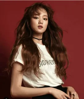 ⚜ NOIR REVE vrouw, portret, kapsel, model, mode, Koreaans telegram sticker