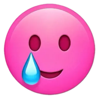 🥲 emoji, khóc, buồn, nước mắt, hồng, mặt whatsapp sticker