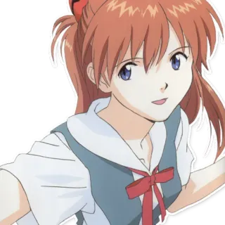 😏 Asuka Langley Soryu Evangelion anime, character, girl, red hair, Asuka Langley, Evangelion telegram sticker