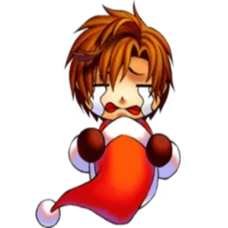 😭 llorando, triste, navidad, anime, manga, chibi, lágrimas telegram sticker